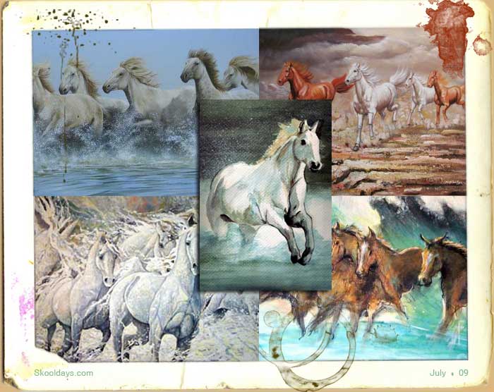 Wild horses painting
