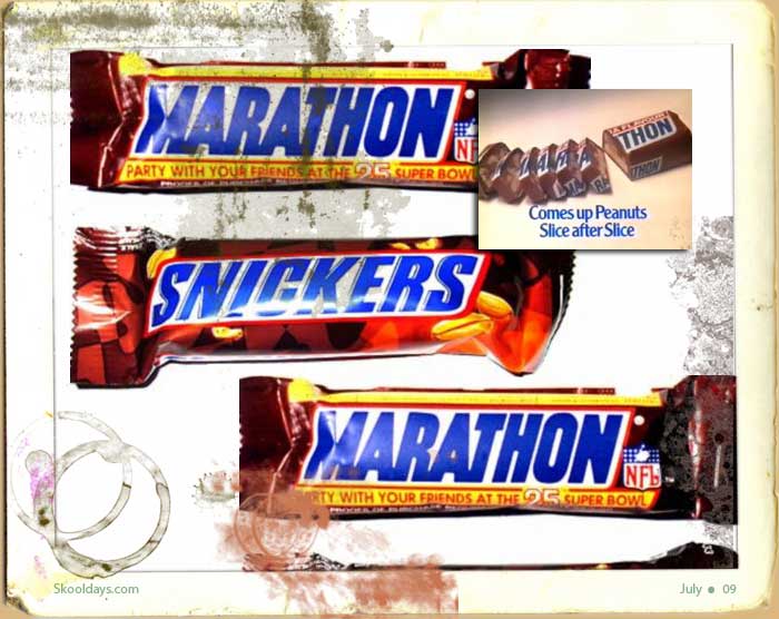 Marathon and Snickers